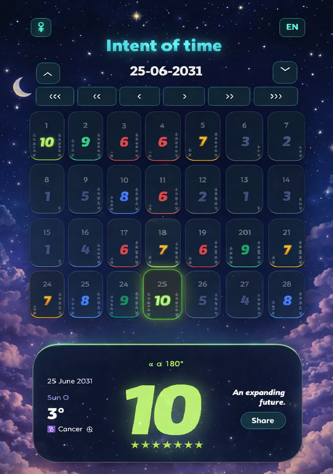 Intent of Time App Screenshot